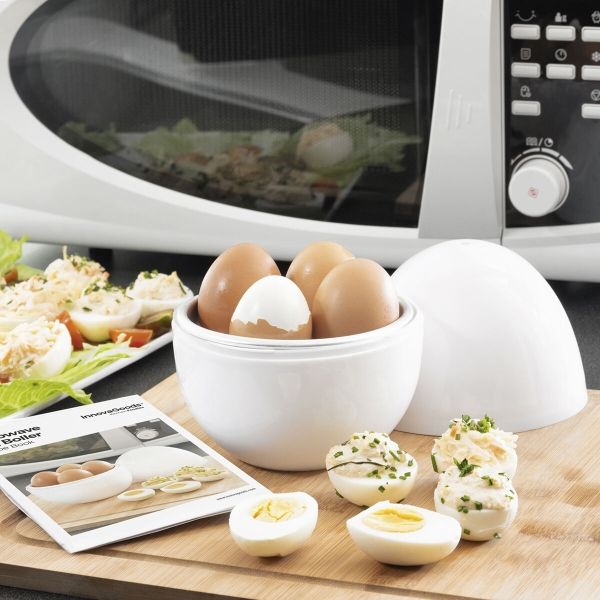 CUISEUR A OEUFS POUR MICRO-ONDES AVEC LIVRE DE RECETTES BOILEGG INNOVAGOODS